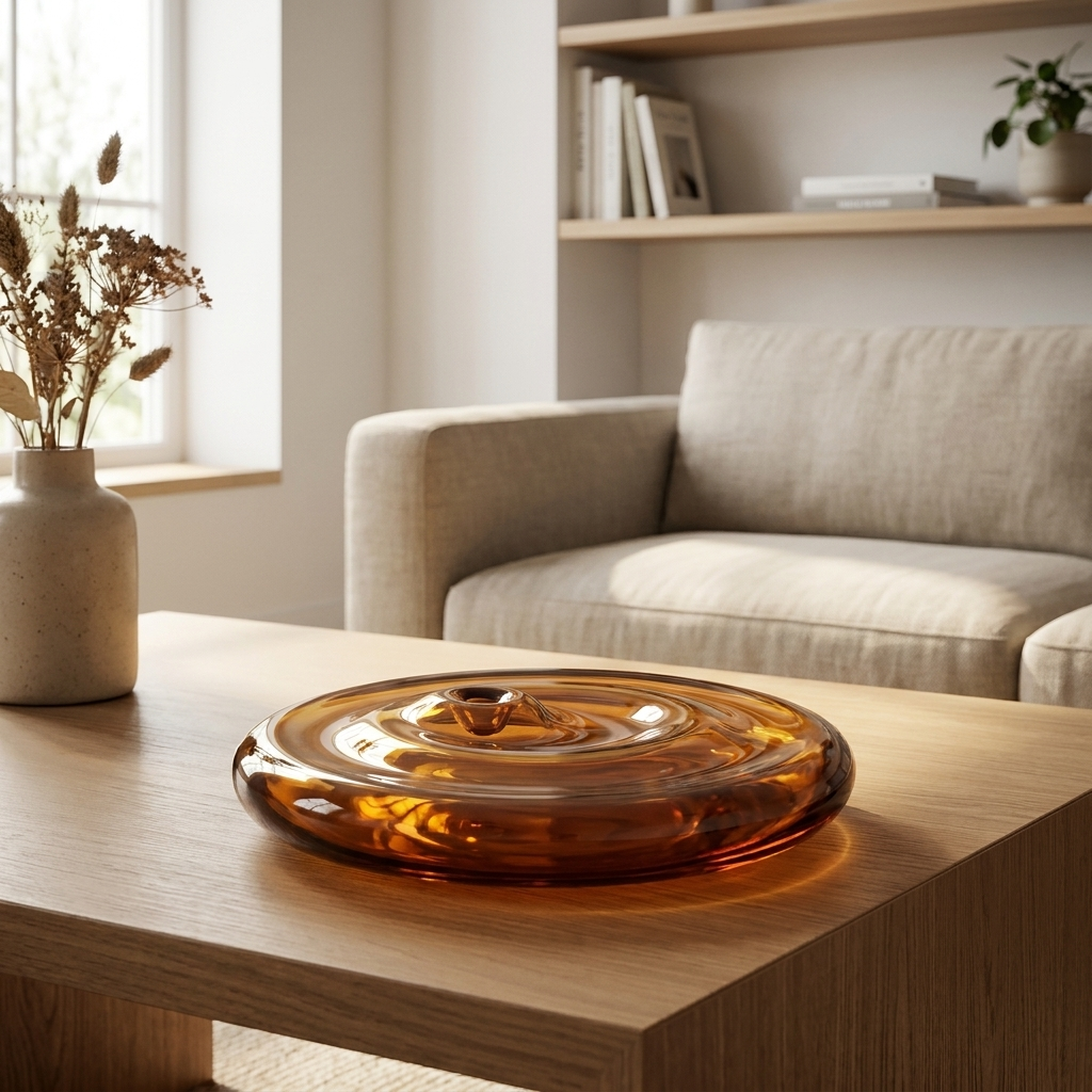 Amber Glass Incense Holder