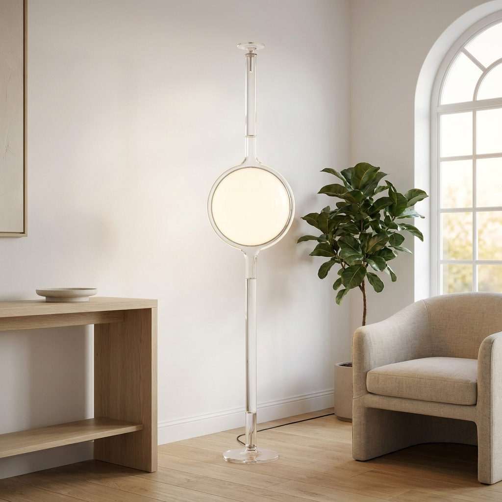 Acrylic Globe Floor-to-Ceiling Standing Light