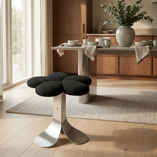 Flower Boucle Accent Stool