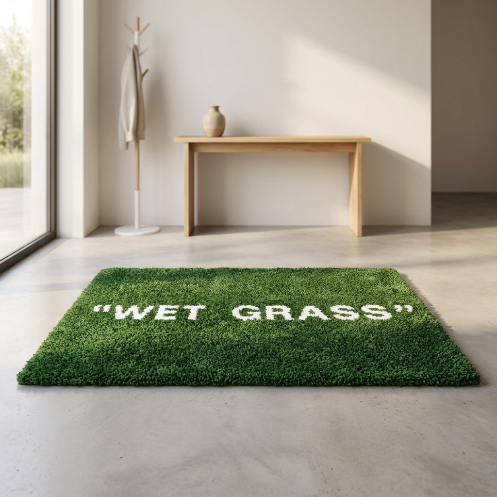 MokoMoko WET GRASS Typographic Doormat