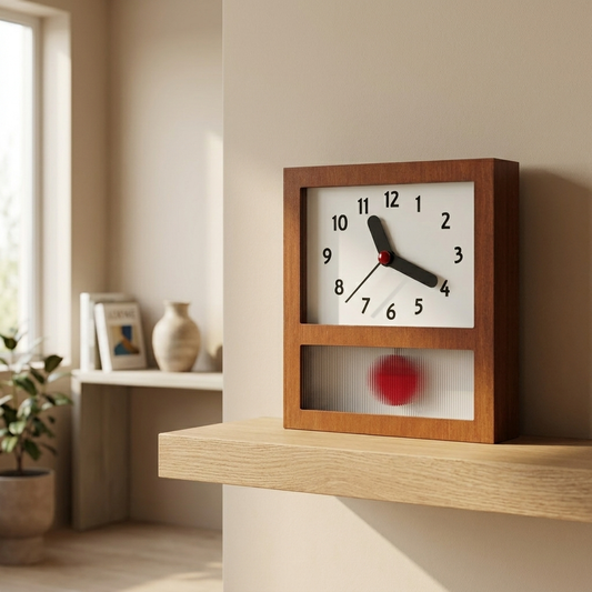 do-ma MCM Wooden Pendulum Table Wall Clock