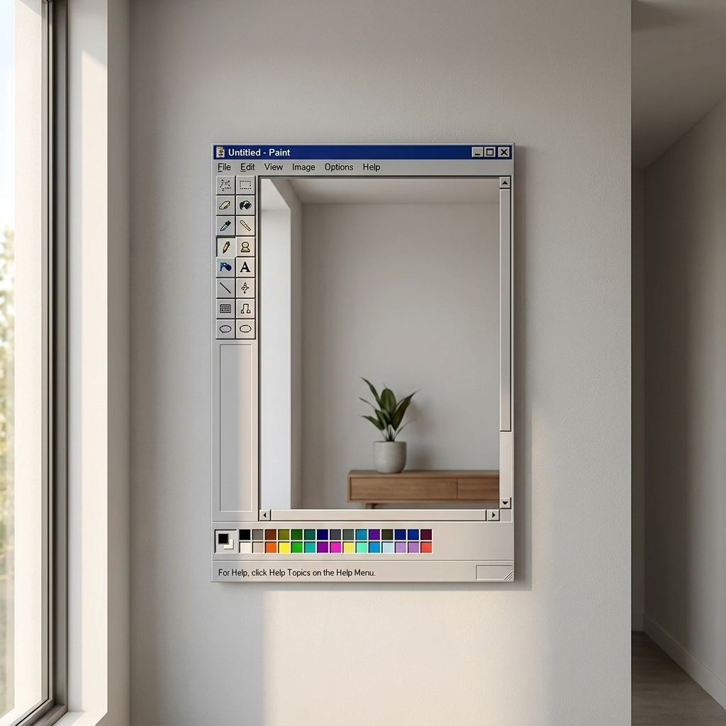 MS Paint Retro PC Wall Table Mirror