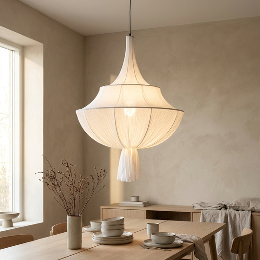 Pleated Fabric Japandi Pendant Ceiling Light