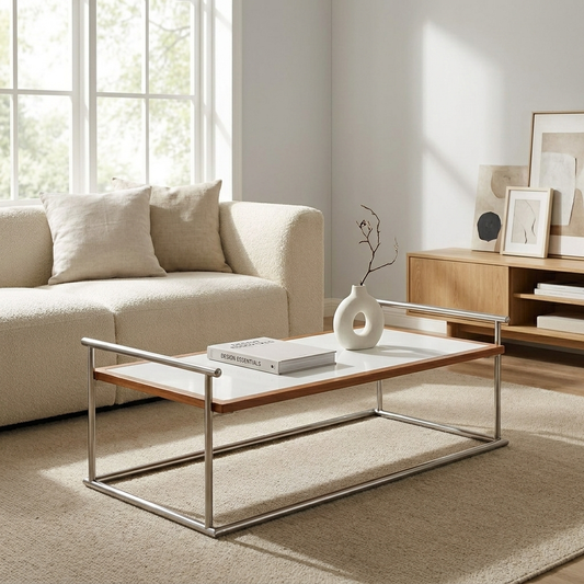 MCM Stainless Steel Lift Top Coffee Table