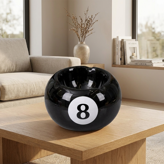 Eight Ball Ceramic Ashtray