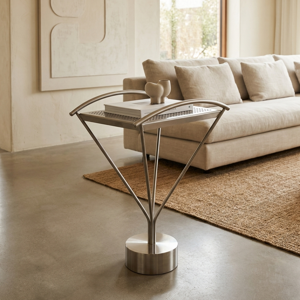 Studio Lima Stainless Steel Arc Side Table