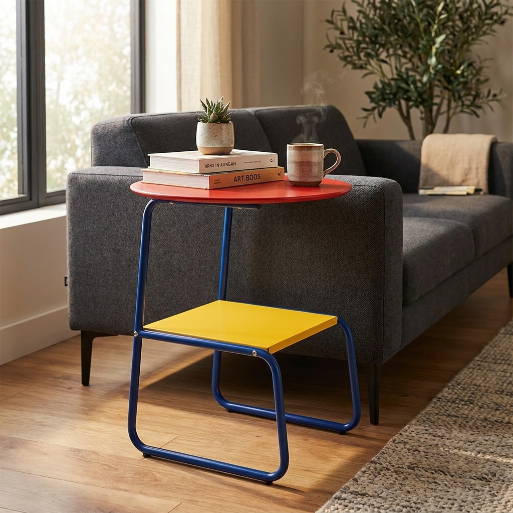 Modu Metal Shelve Midcentury Side Table