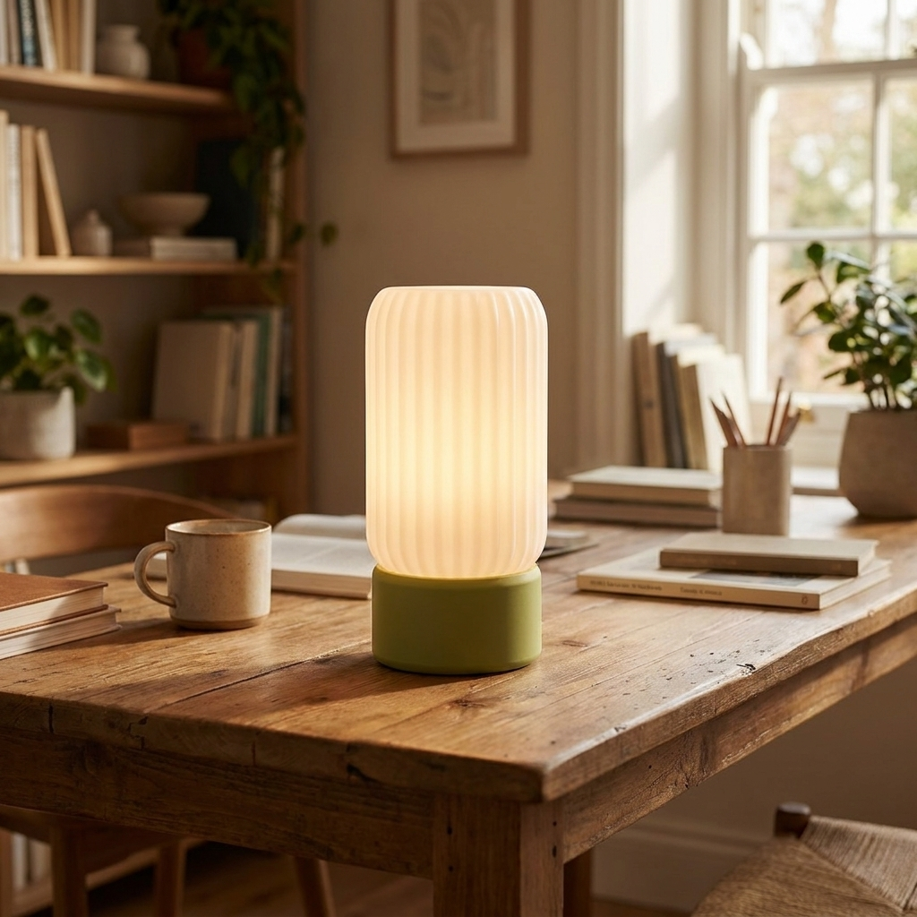 Terra Labs Milk Shade Barrel Table Lamp