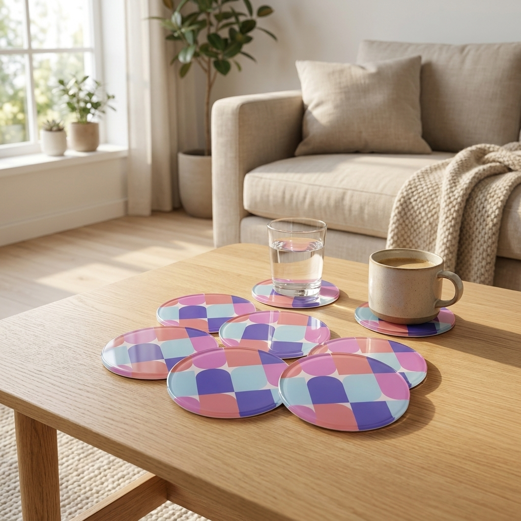 CMYD Acrylic Round Bauhaus Color Coaster