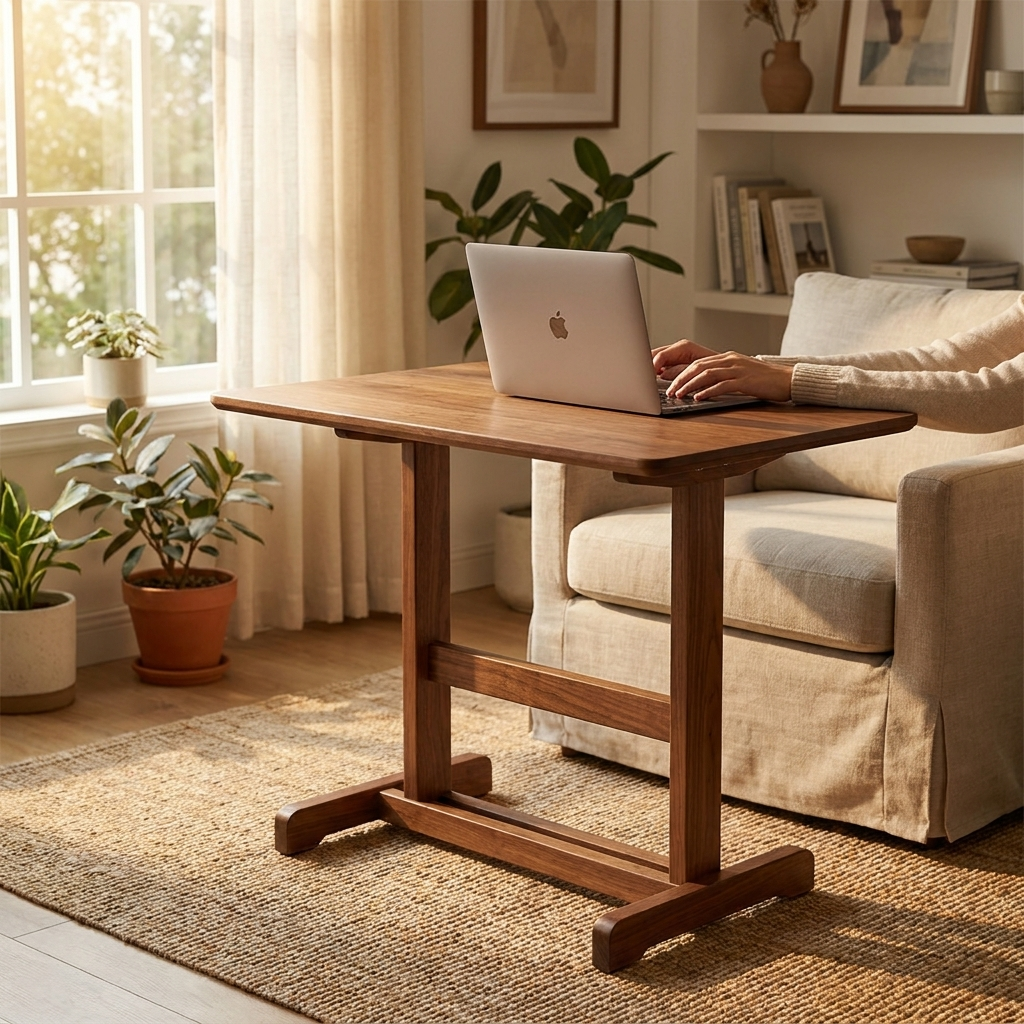 Studio Lima Mid-Century Solid Wood Laptop Table