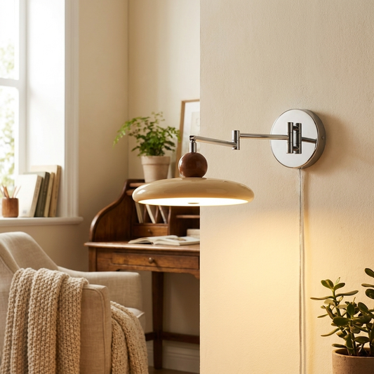 Nordic Retro Ball Top Folding Wall Plug Fixture Lamp