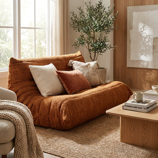Teddy Velvet Foam Two-Seater Sofa