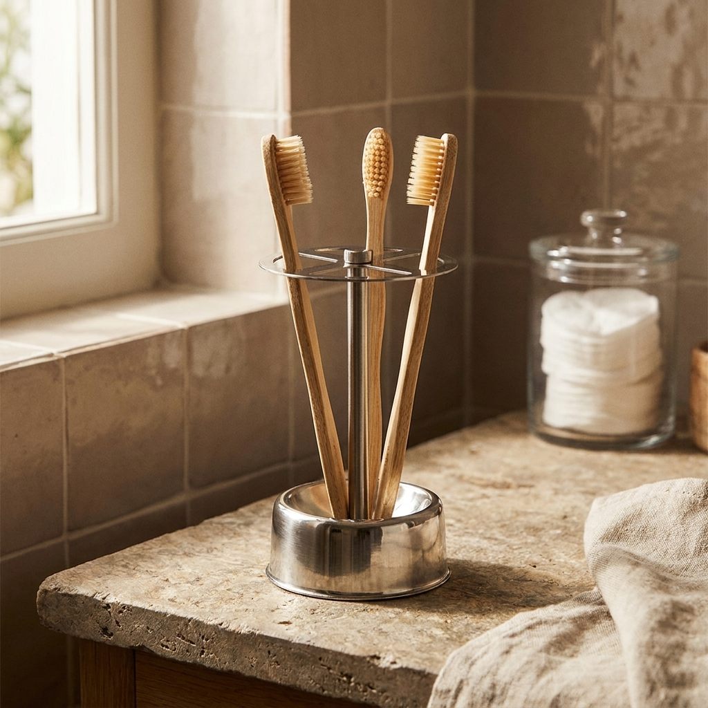 Stainless Steel Vintage Toothbrush Stand