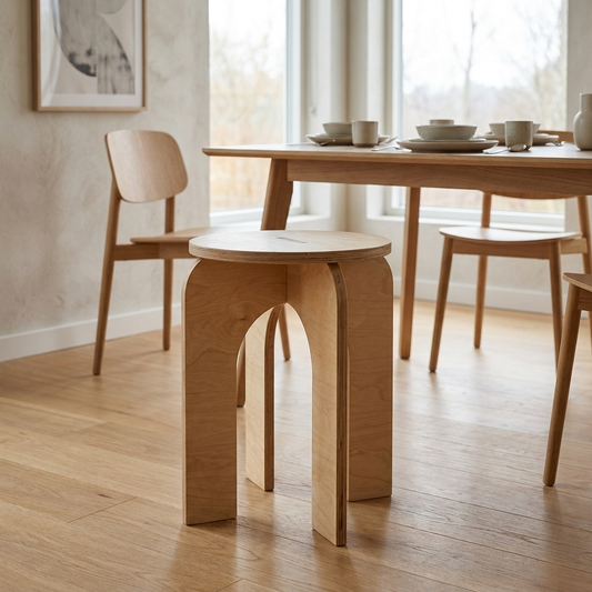 Vintage Cross-Leg Low Stool lifestyle
