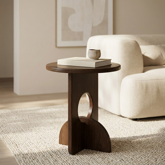 Vintage Cross Leg Mid Century Modern Wooden Side Table lifestyle