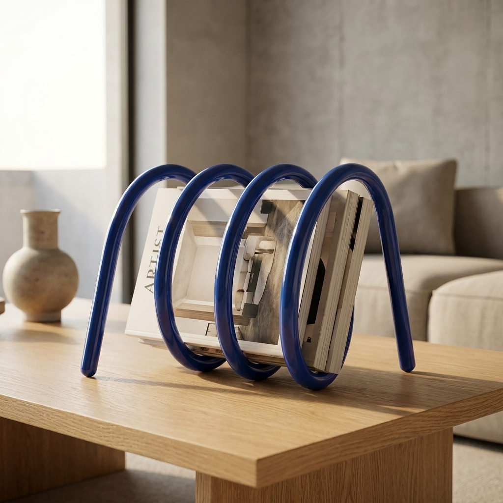 Modu Coiled Metal Magazine Rack lifestyle