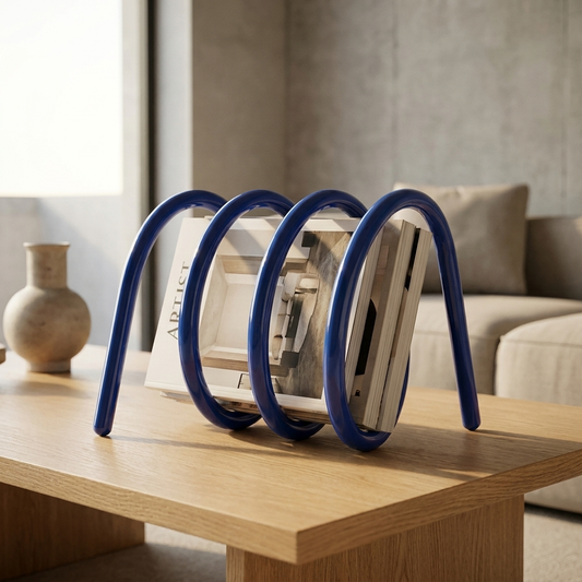 Modu Coiled Metal Magazine Rack lifestyle