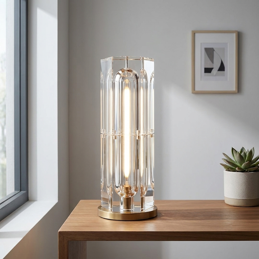 Hotel Style Heavy Crystal Glass Table Lamp