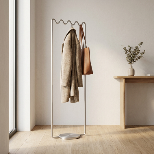 Wavy Metal Floor Coat Rack lifestyle