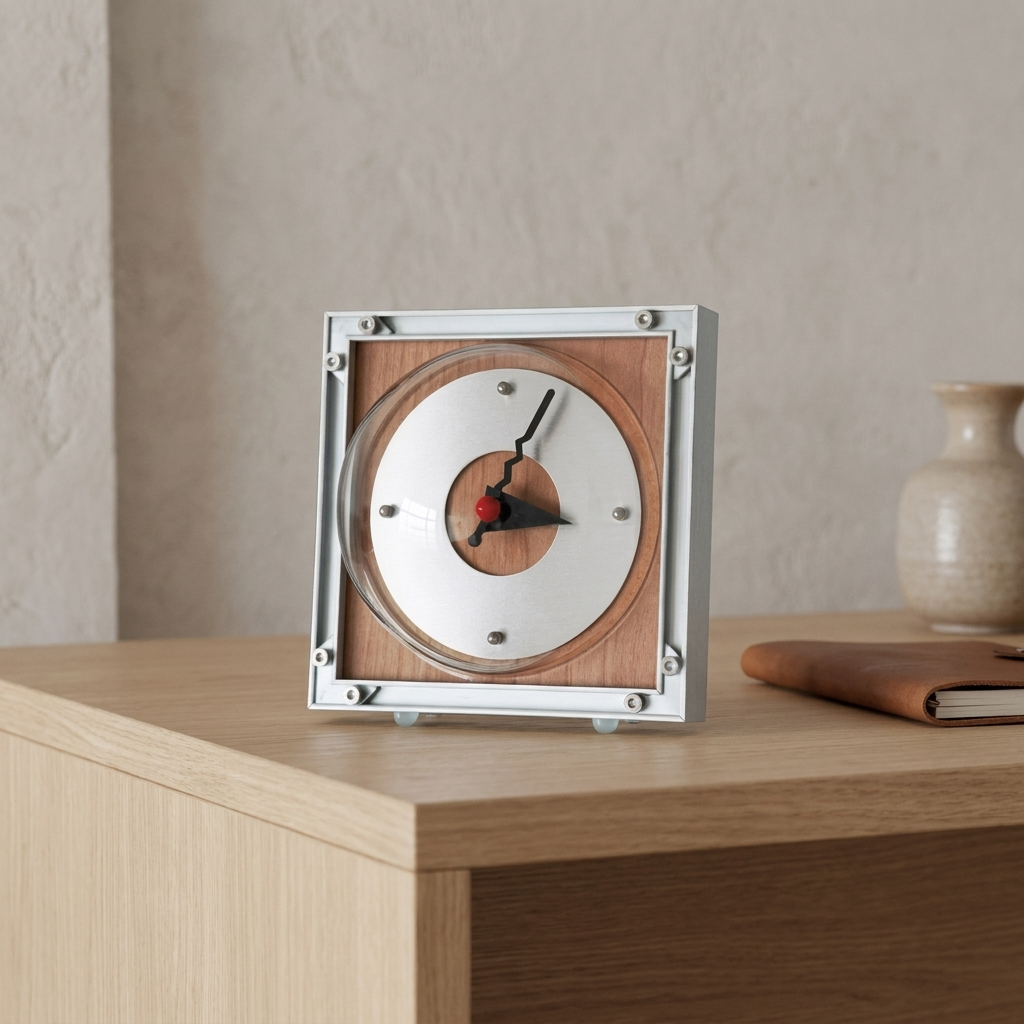 Studio Lima Vintage Aluminum Bauhaus Clock lifestyle