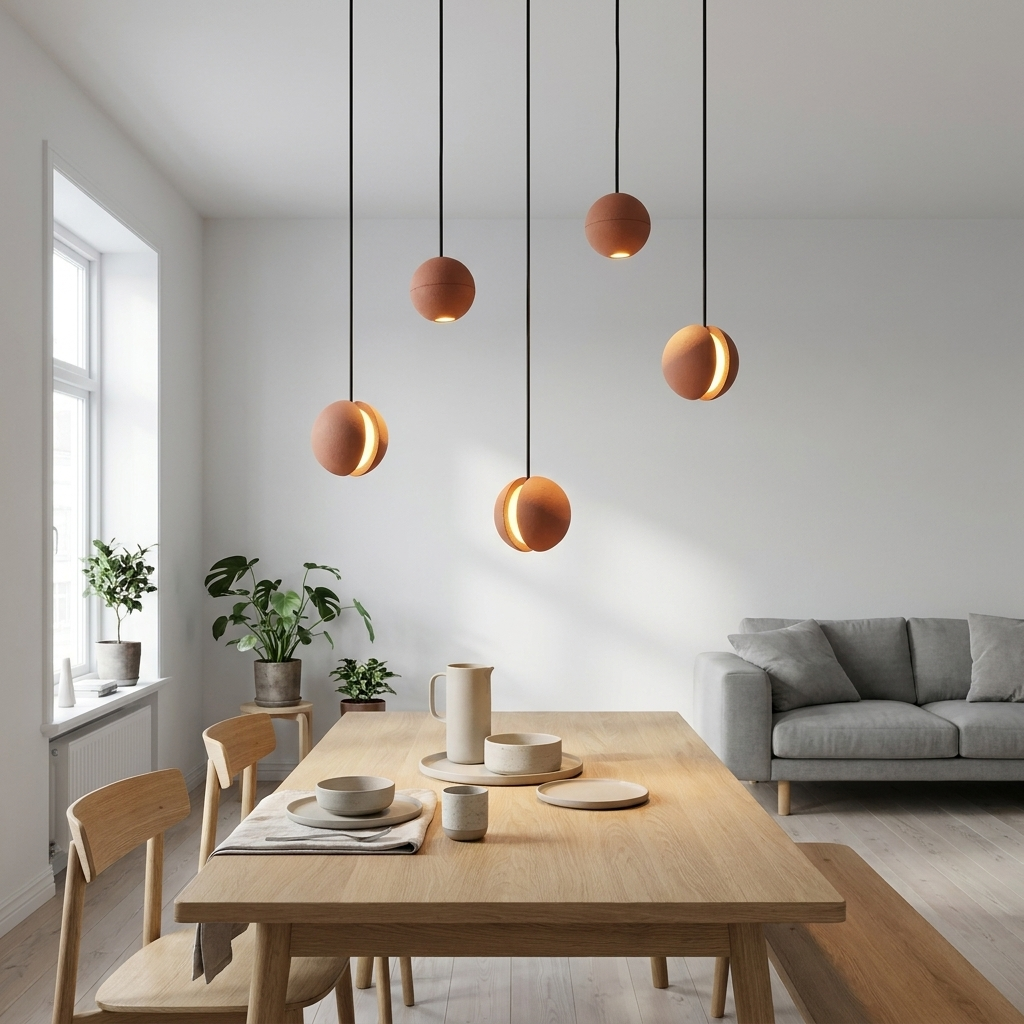Carl Lighting Cement Moon Planet Ball Ceiling Light lifestyle