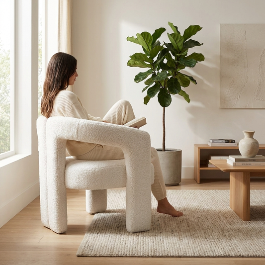 Teddy Fabric Open Back Lounge Chair lifestyle