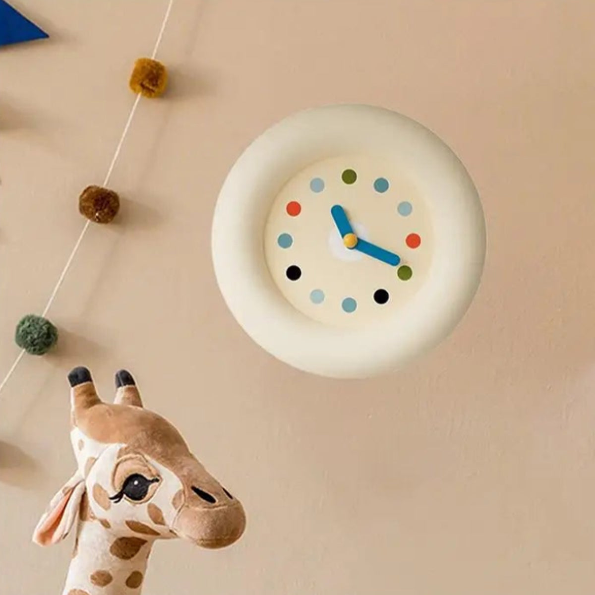 Wall Clock Pendulum Japanese Minimalist Beige Contemporary Retro Wabi-Sabi Living Room Bedroom Kitchen Office Home Gift Housewarming