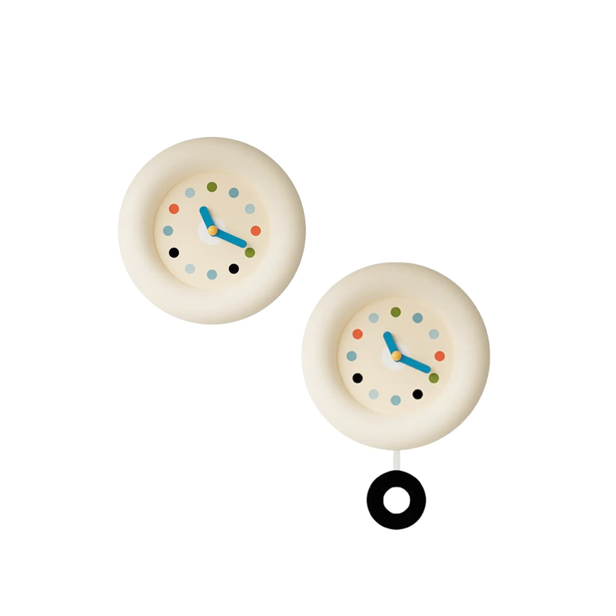 Wall Clock Pendulum Japanese Minimalist Beige Contemporary Retro Wabi-Sabi Living Room Bedroom Kitchen Office Home Gift Housewarming