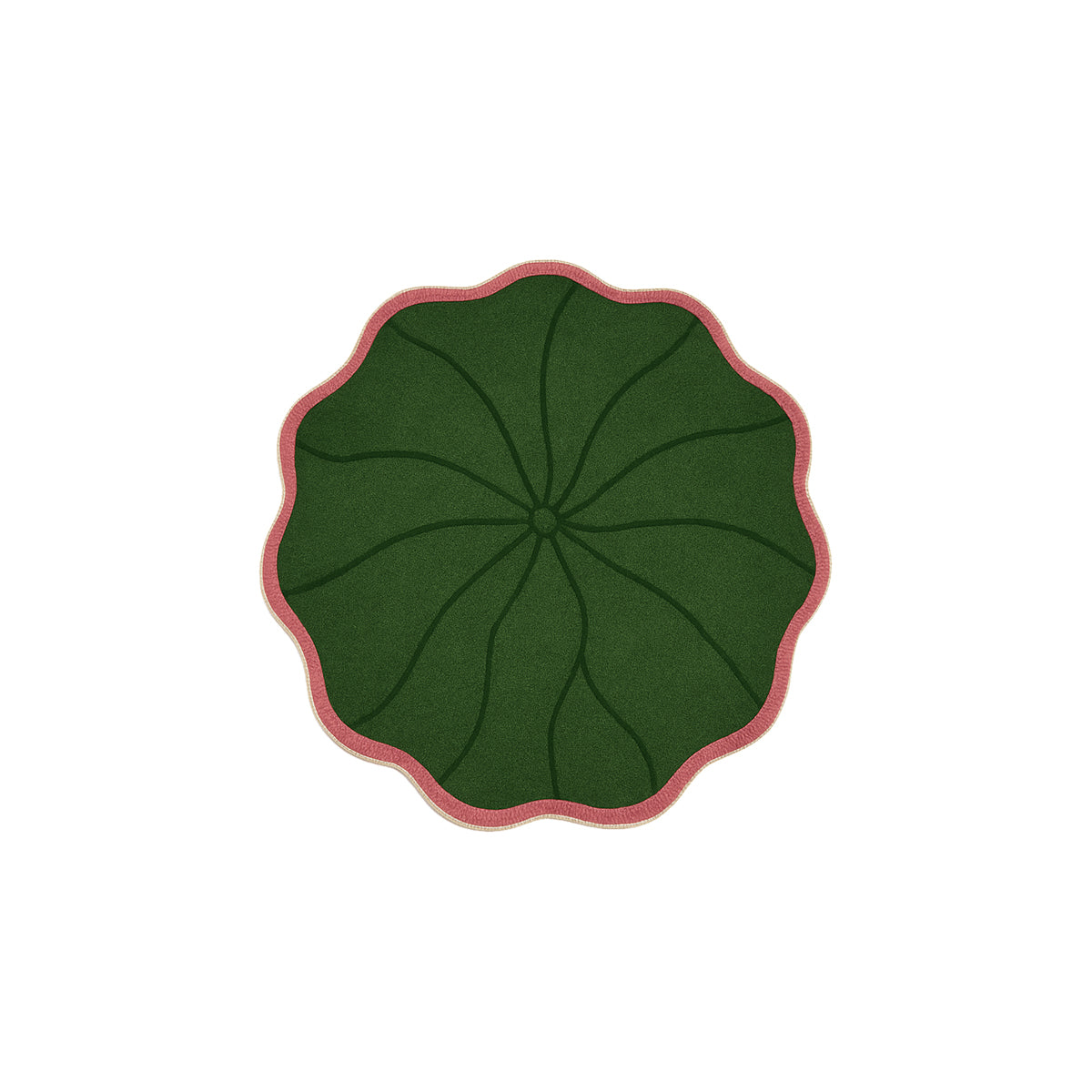 Round Rug Oriental Lotus Leaves Pattern Boho Japandi Living Room Bedroom Office Kitchen Floor Mat Home Decor Gift Housewarming Unique