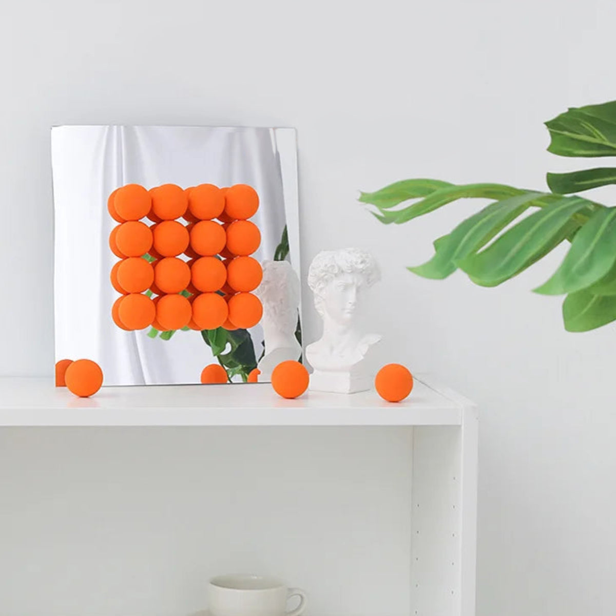 Mirror Ball Ornament Acrylic Marble Gomoku Contemporary Colorful Shelf Desk Living Room Office Bedroom Home Decor Gift Housewarming