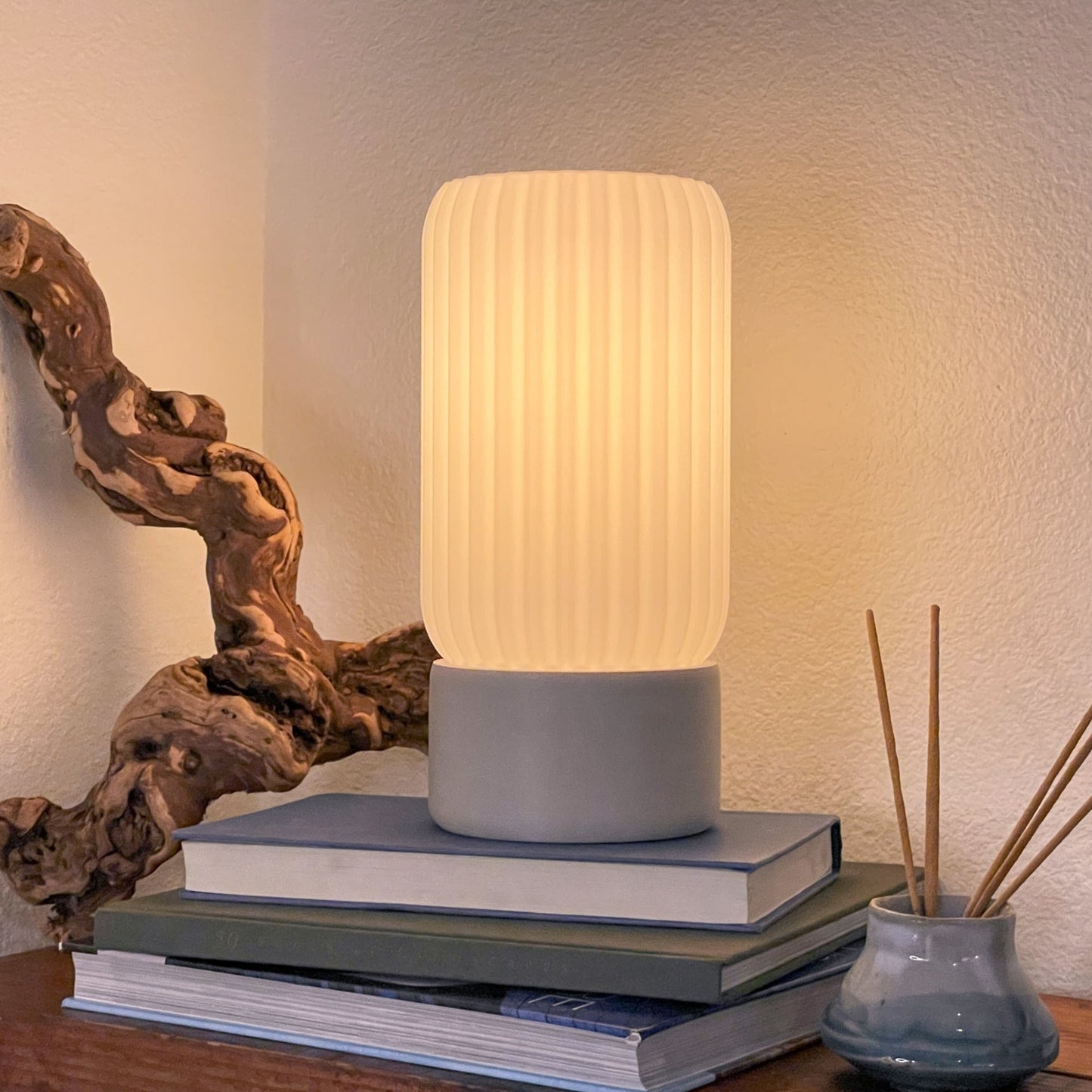 Table Lamp Barrel Shade Milk Glass Contemporary Minimalist Colorful Bedroom Living Room Office Desk Shelf Home Decor Gift