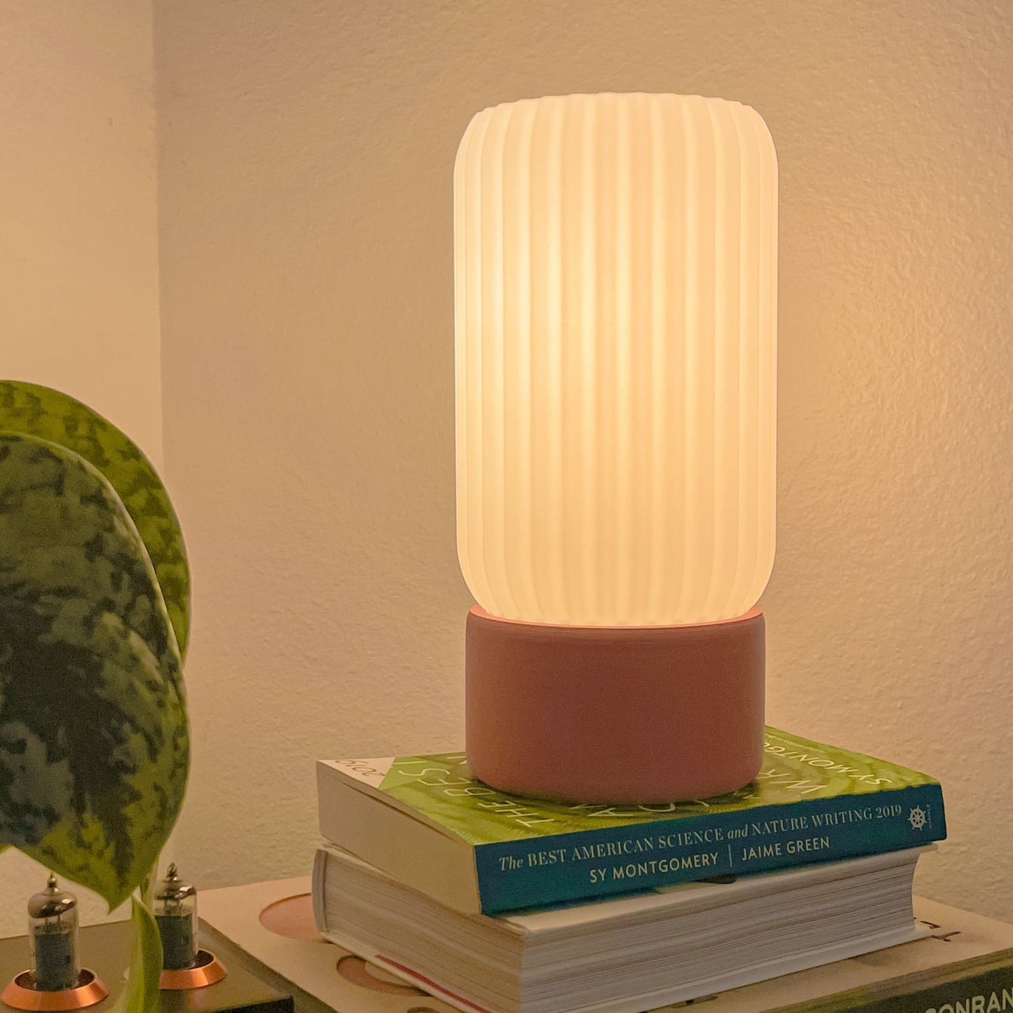 Table Lamp Barrel Shade Milk Glass Contemporary Minimalist Colorful Bedroom Living Room Office Desk Shelf Home Decor Gift