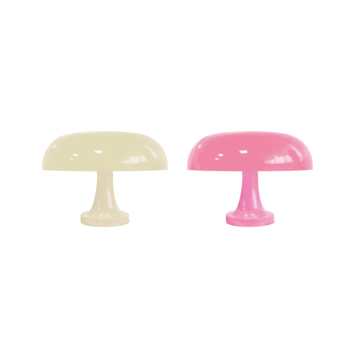 Table Lamp Mushroom Wide Bauhaus Cream Pink ABS Contemporary Nordic Retro Bedroom Living Room Office Shelf Home Decor Gift