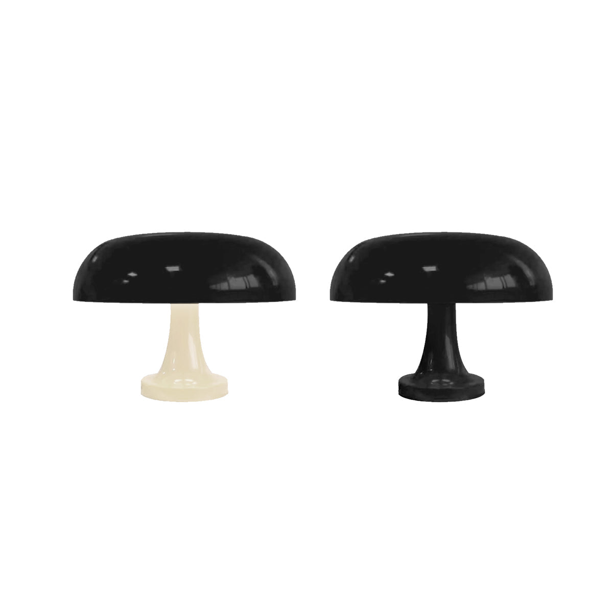 Table Lamp Mushroom Wide Bauhaus Black ABS Contemporary Nordic Retro Bedroom Living Room Office Shelf Home Decor Gift Housewarming Decor