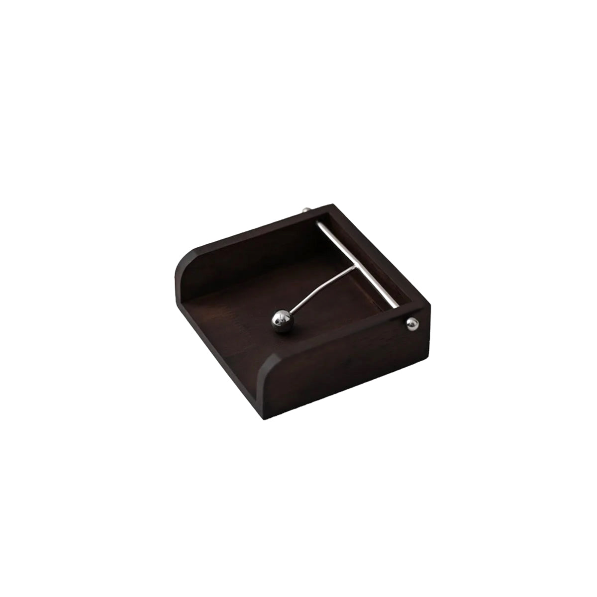 Napkin Holder Wooden Stainless Steel Ball Contemporary Mid-Century Vintage Kitchen Dining Room Table Decor Housewarming Gift