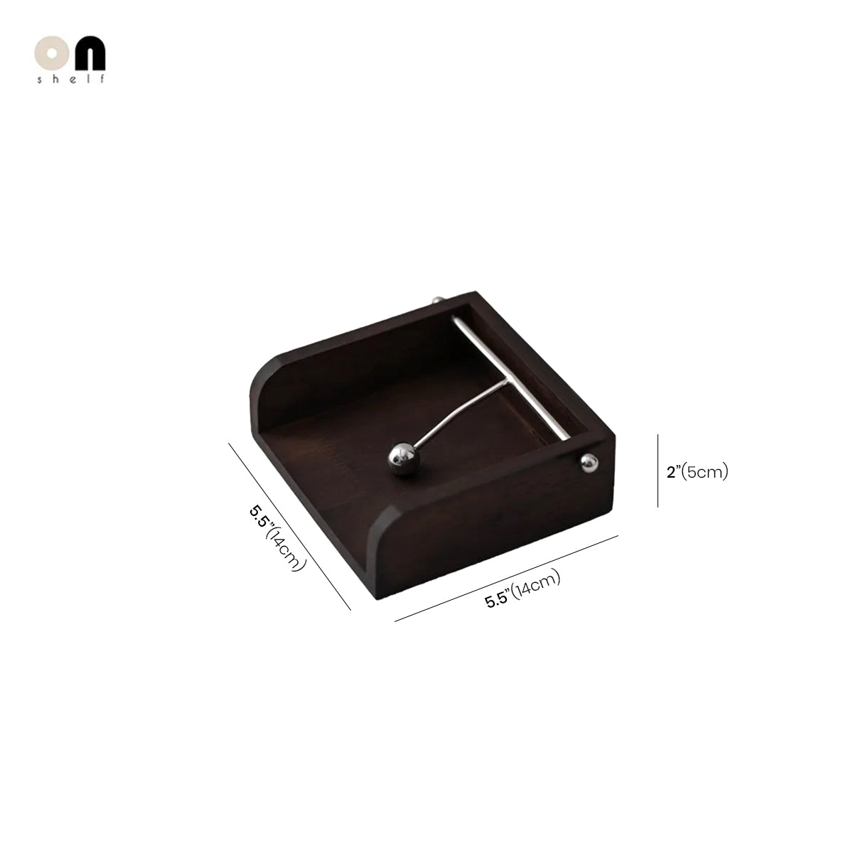 Napkin Holder Wooden Stainless Steel Ball Contemporary Mid-Century Vintage Kitchen Dining Room Table Decor Housewarming Gift