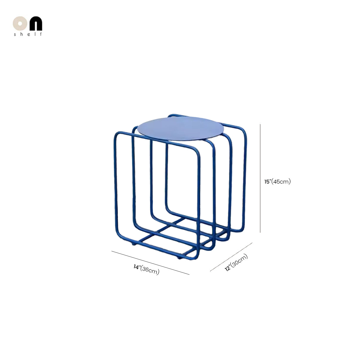 Side Table Wire Frame Round Metal Magazine Rack Book Holder Contemporary Nordic Retro Living Room Office Bedroom Home Gift