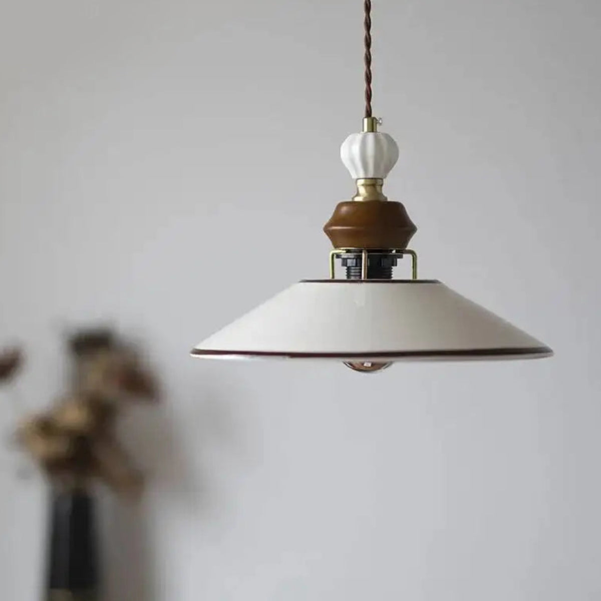Pendant Ceiling Light Vintage French Ceramic Nordic Retro Hanging Lamp Living Room Bedroom Dining Kitchen Office Home Gift
