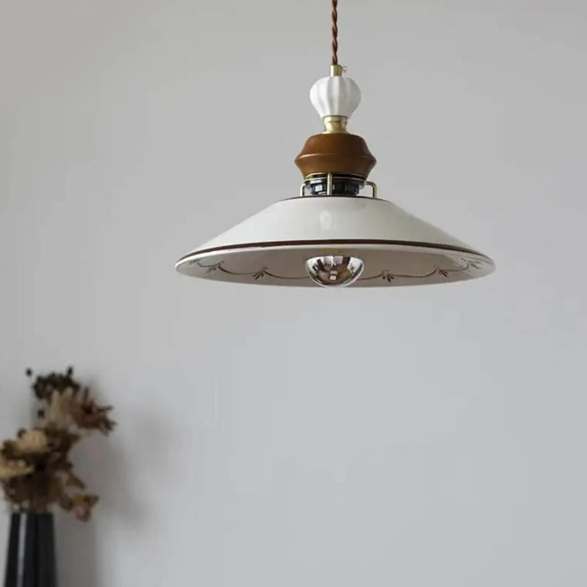 Pendant Ceiling Light Vintage French Ceramic Nordic Retro Hanging Lamp Living Room Bedroom Dining Kitchen Office Home Gift