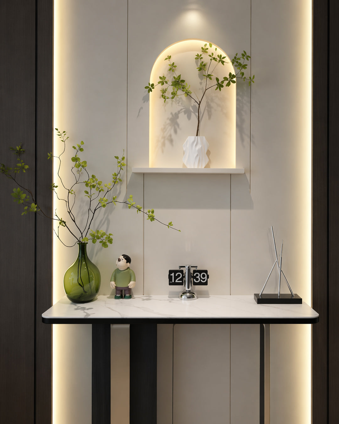 Kinetic Sculpture Perpetual Motion Desk Art Swinging Sticks Magnetic Aluminum Wood Base Office Living Room Modern Home Decor Gift