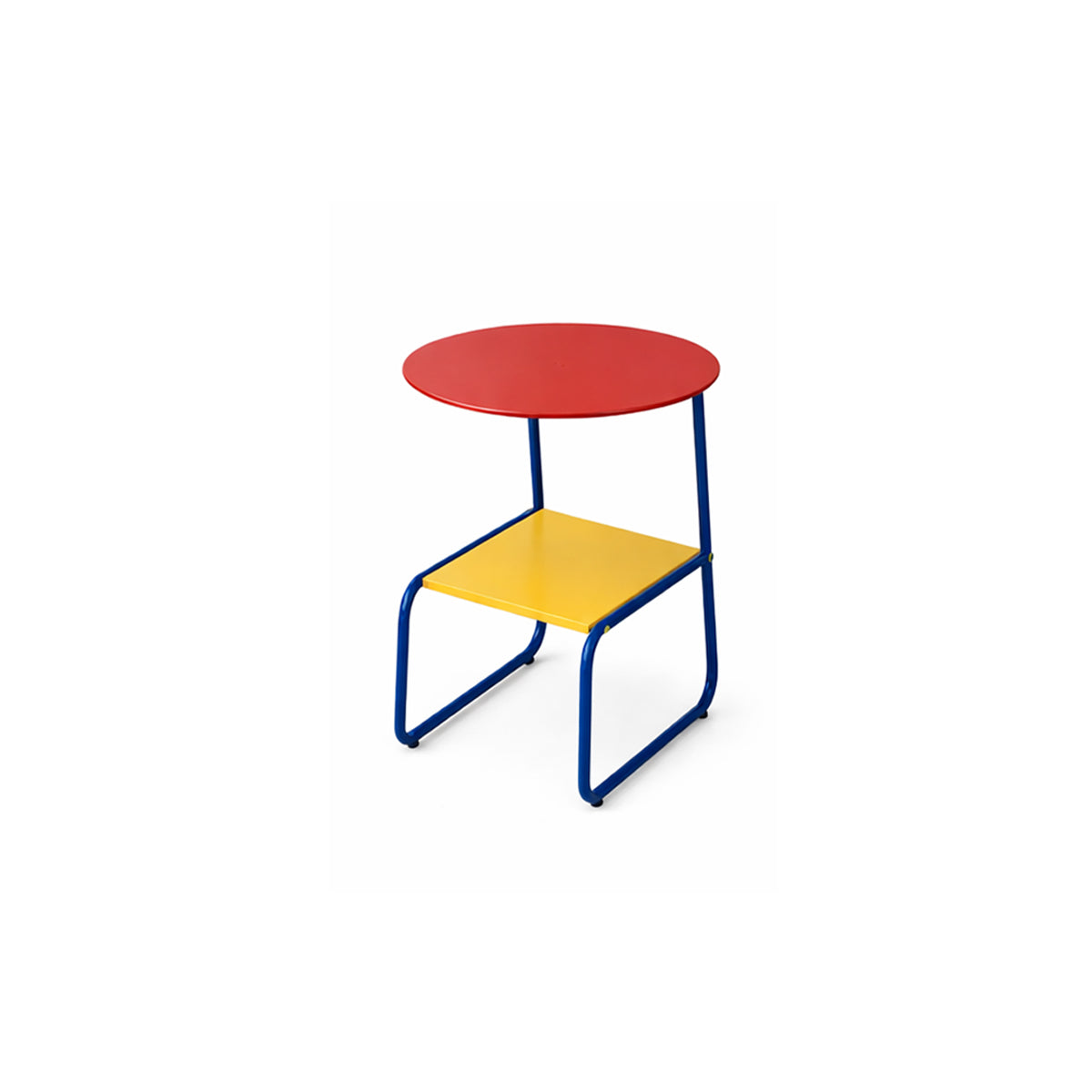 Side Table Mid-Century Metal Shelf Colorful Retro Contemporary Living Room Bedroom Office Home Furniture End Table Accent Gift