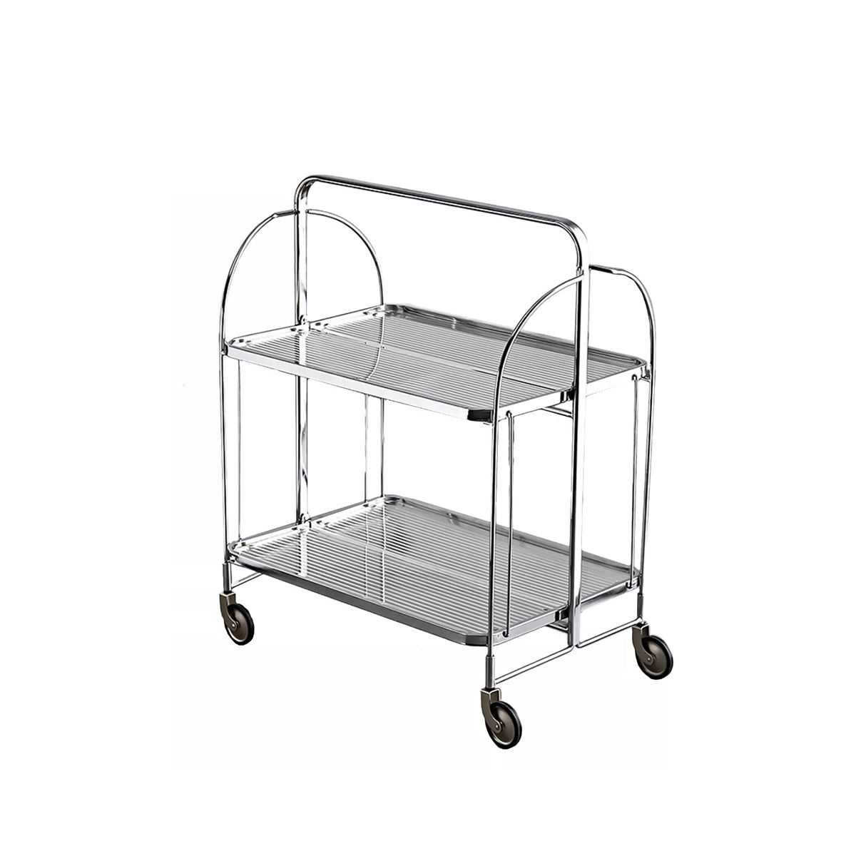 Side Table Foldable Glass Stainless Steel Shelf Contemporary Minimalist Living Room Bedroom Office Home Furniture Decor Gift