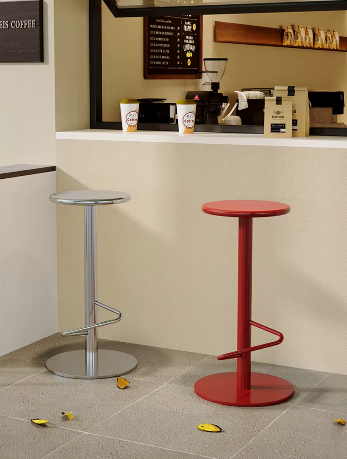 Bar Stool Counter Stool Metal Colorful Contemporary Retro Kitchen Dining Room Island Home Furniture Housewarming Gift Mid-Century