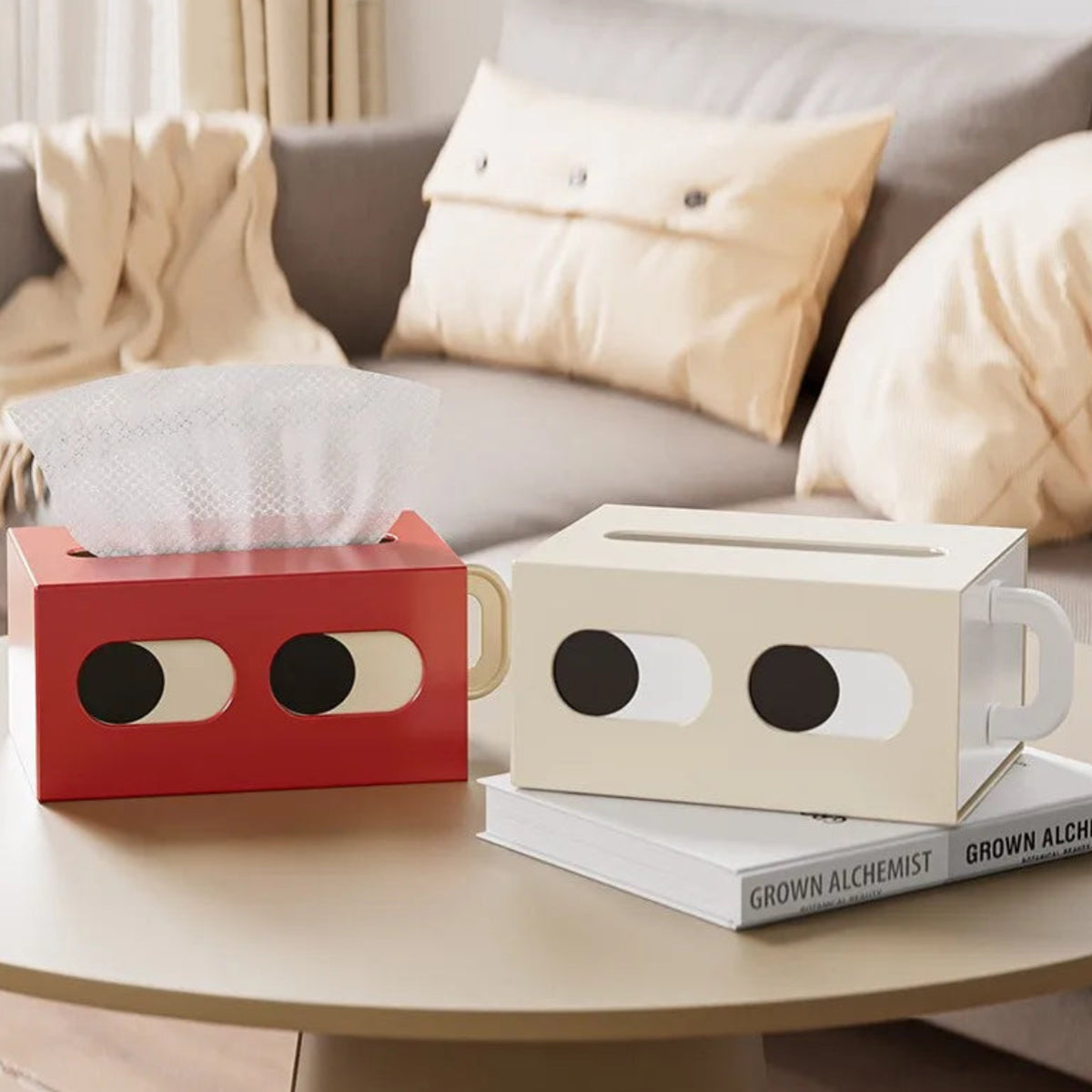 Tissue Holder Face Humor Retro Novelty Funny Game Room Desk Office Shelf Home Contemporary Unique Housewarming Decor Gift