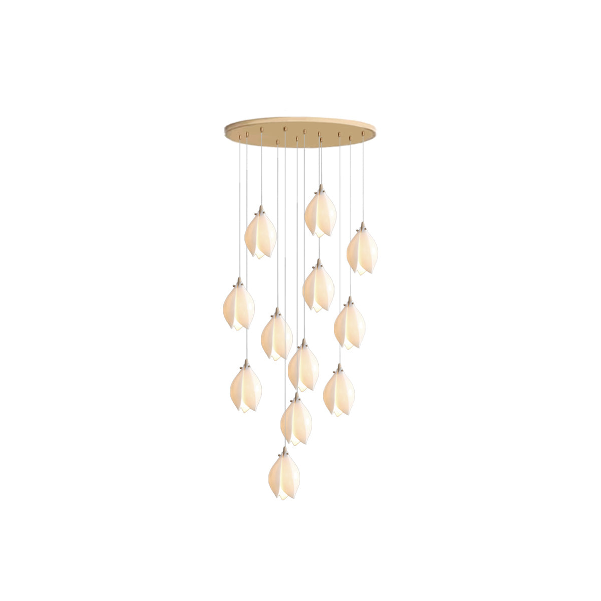 Chandelier Ceramic White Magnolia Jade Luxury Contemporary Hotel Ceiling Light Living Room Dining Bedroom Office Gift Housewarming