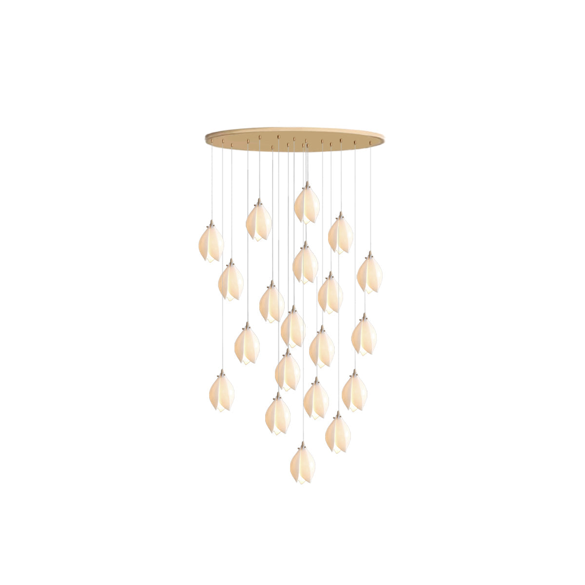 Chandelier Ceramic White Magnolia Jade Luxury Contemporary Hotel Ceiling Light Living Room Dining Bedroom Office Gift Housewarming
