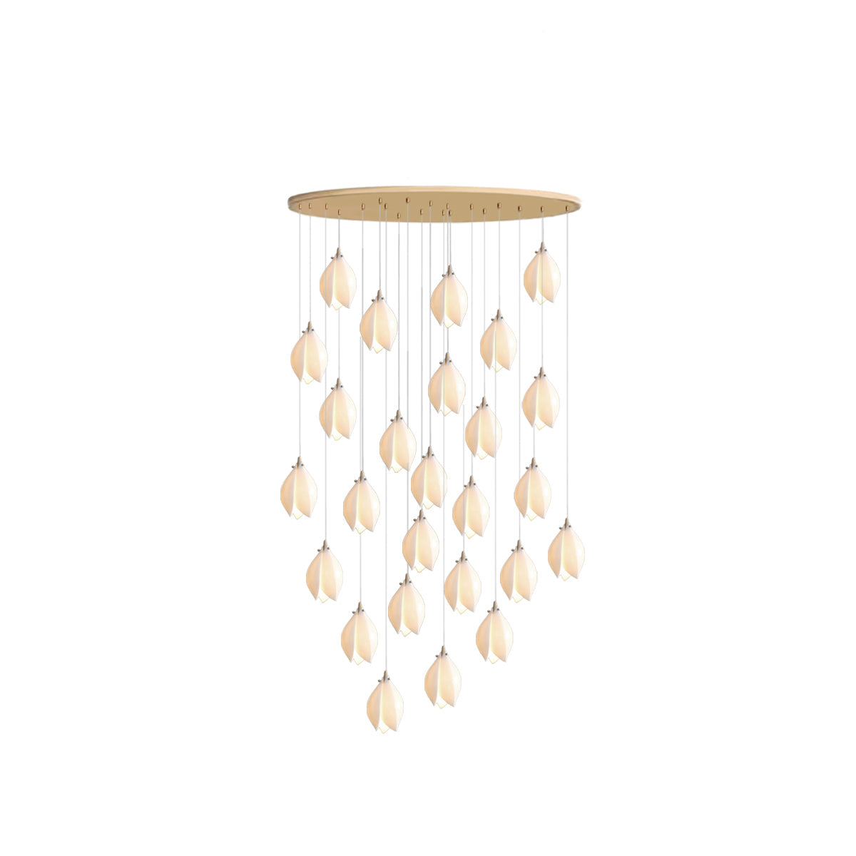Chandelier Ceramic White Magnolia Jade Luxury Contemporary Hotel Ceiling Light Living Room Dining Bedroom Office Gift Housewarming