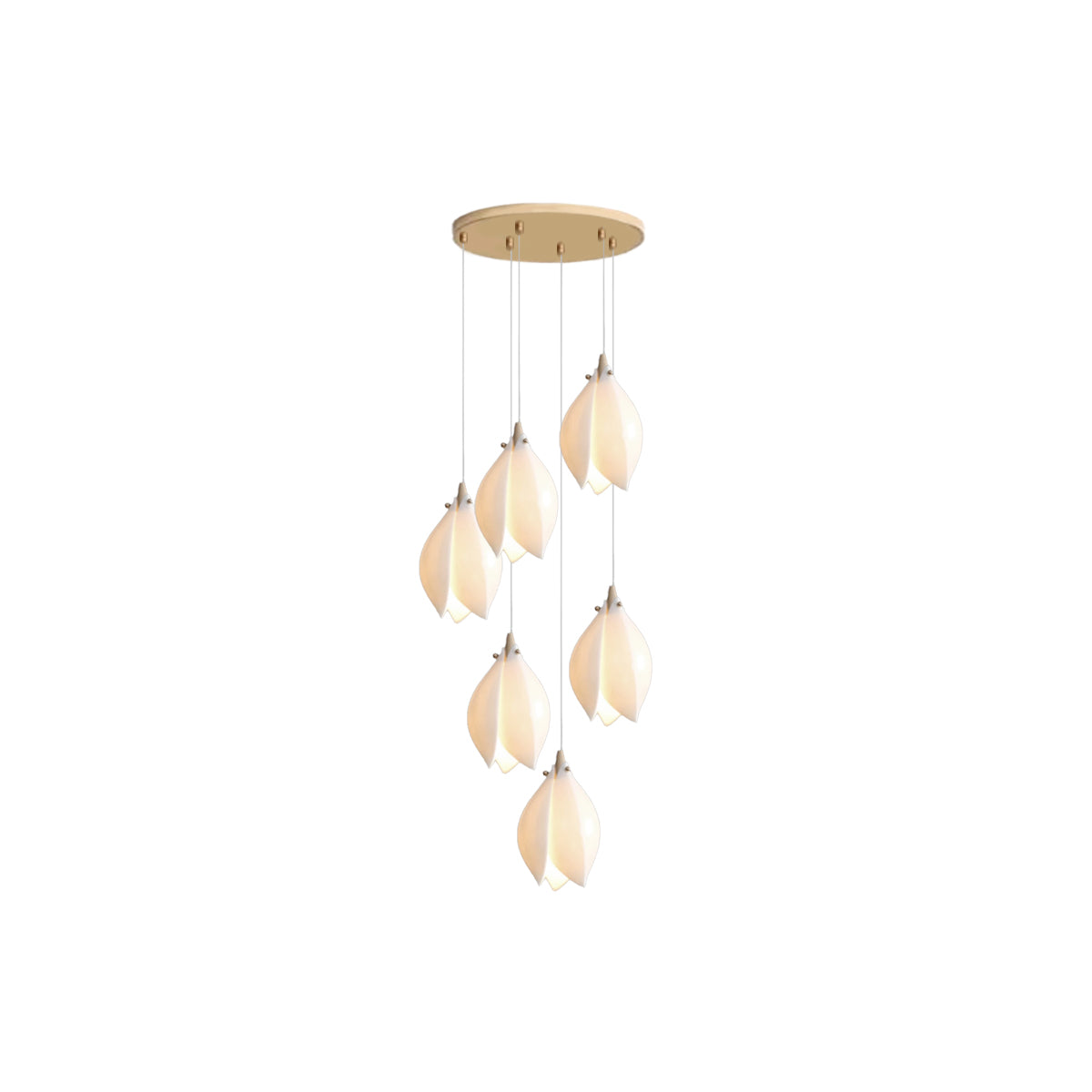 Chandelier Ceramic White Magnolia Jade Luxury Contemporary Hotel Ceiling Light Living Room Dining Bedroom Office Gift Housewarming