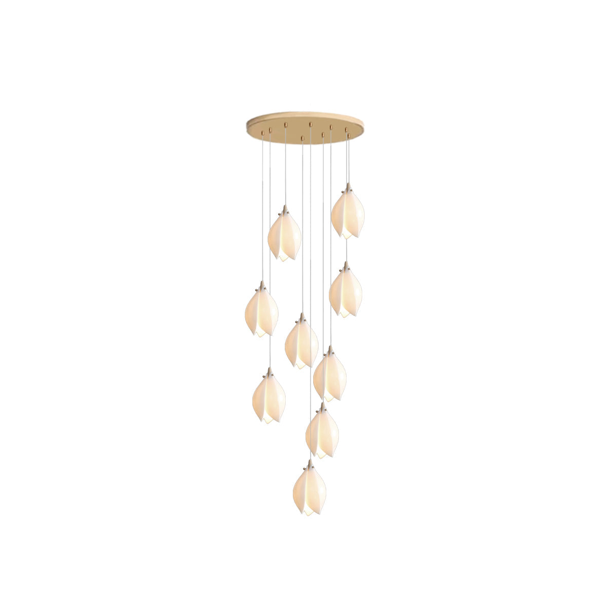 Chandelier Ceramic White Magnolia Jade Luxury Contemporary Hotel Ceiling Light Living Room Dining Bedroom Office Gift Housewarming
