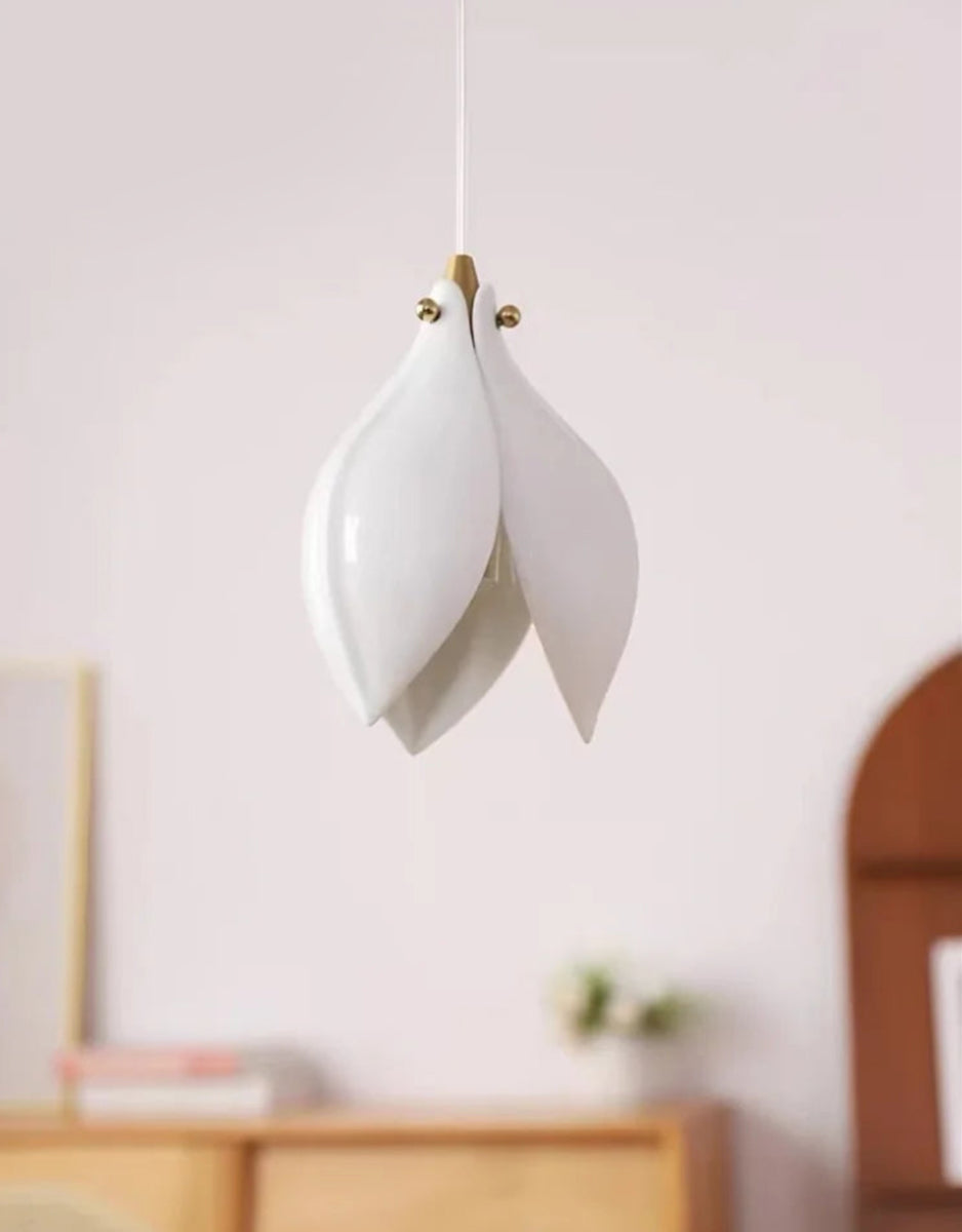 Chandelier Ceramic White Magnolia Jade Luxury Contemporary Hotel Ceiling Light Living Room Dining Bedroom Office Gift Housewarming